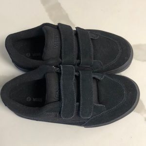 Vans kids size 13, EUC, black canvas and suede, Velcro straps